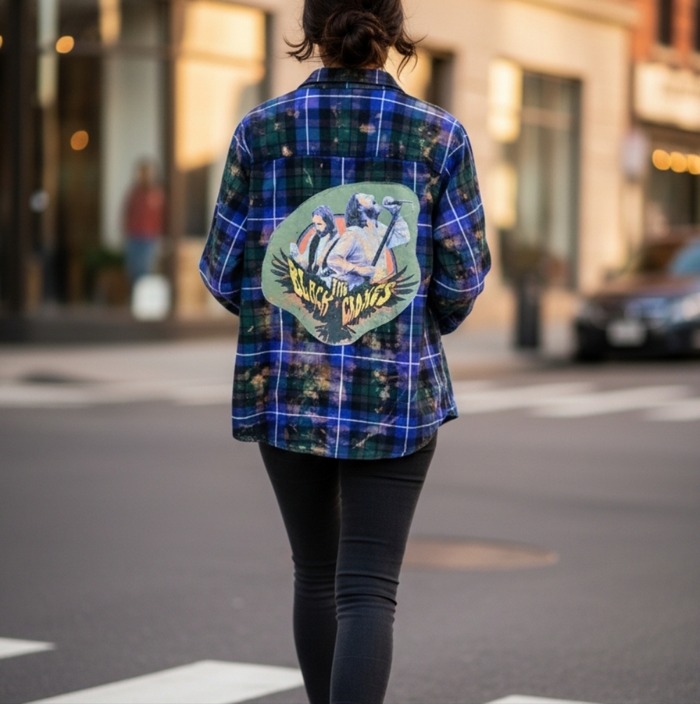 L.L. Bean Black Crows Flannel Sz Lg